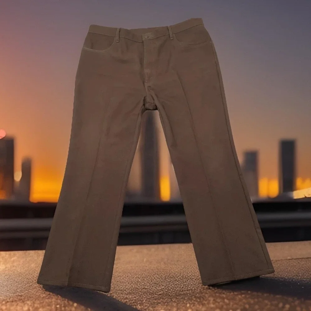 Vintage Levis Polyester Pants Mens 40x30‎ Brown 517 Bootcut Creased Cowboy